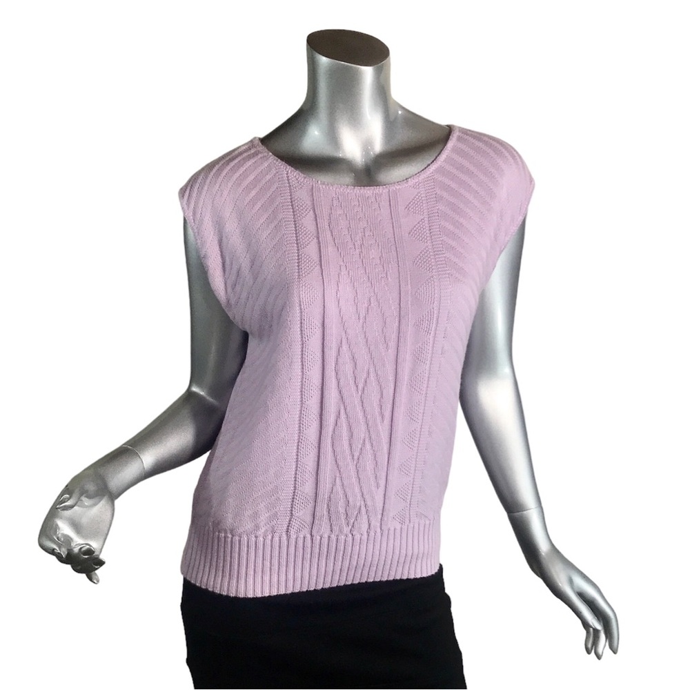 Women’s Small Medium Vintage Sweater Vest Lavender Purple Pink By Keneth Too!